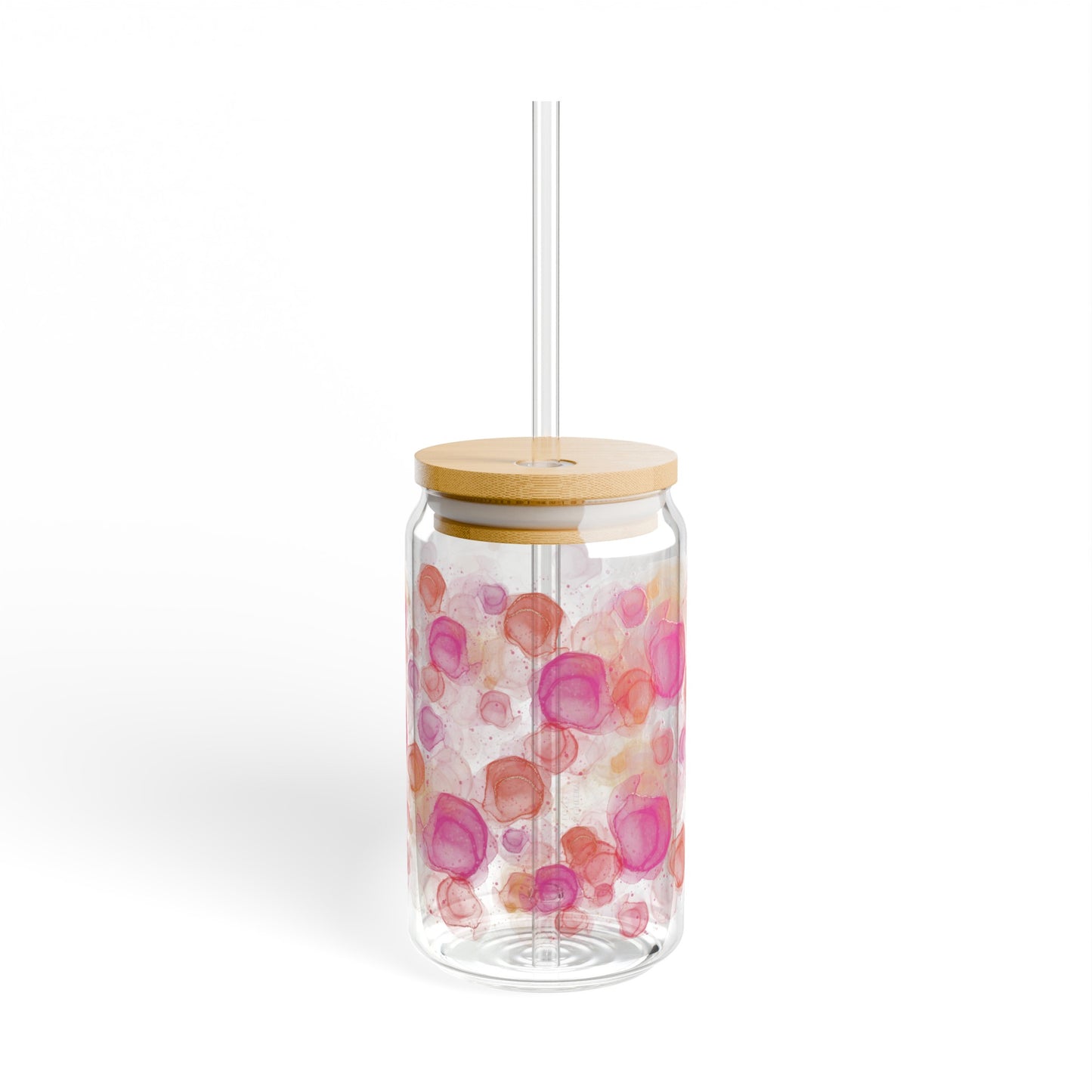 brushed circles sipper glass, 16 oz