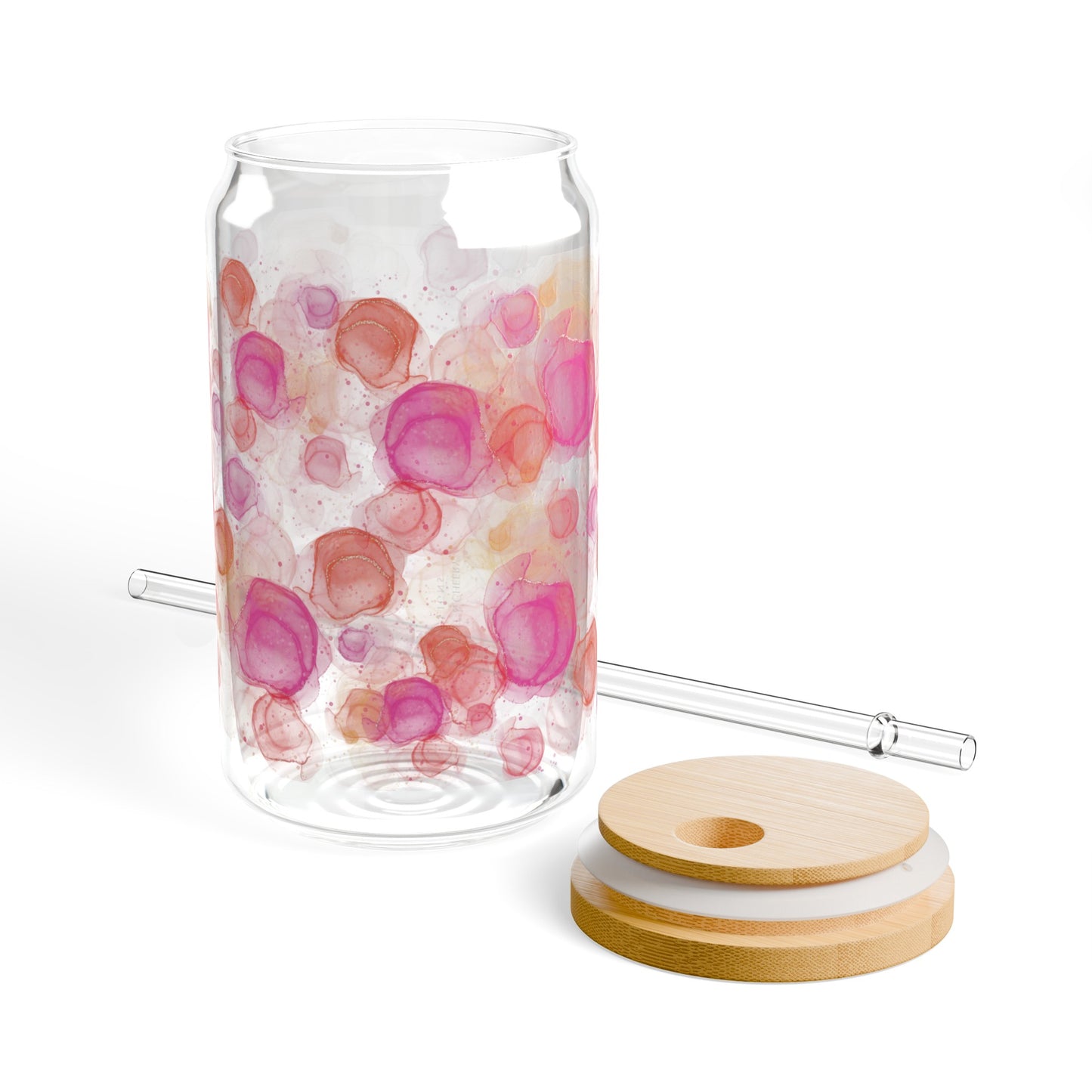 brushed circles sipper glass, 16 oz