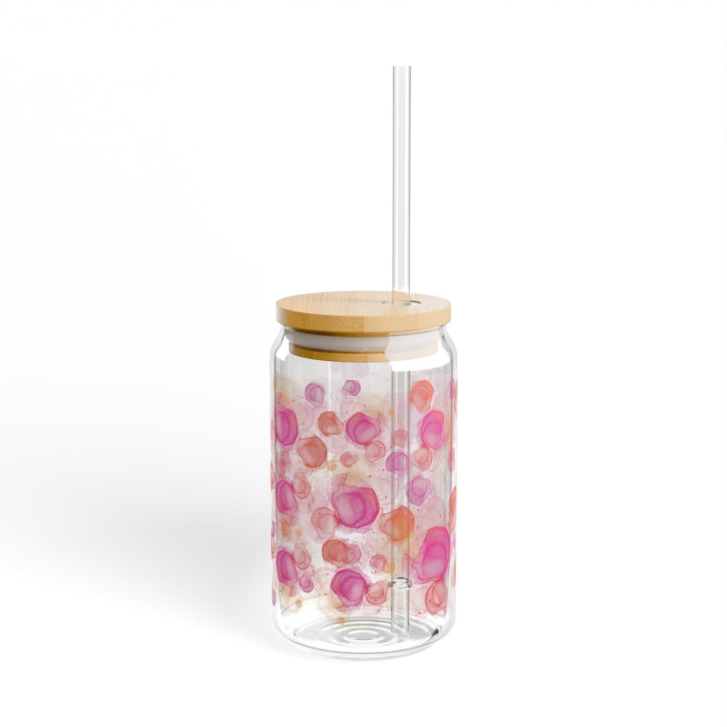 brushed circles sipper glass, 16 oz