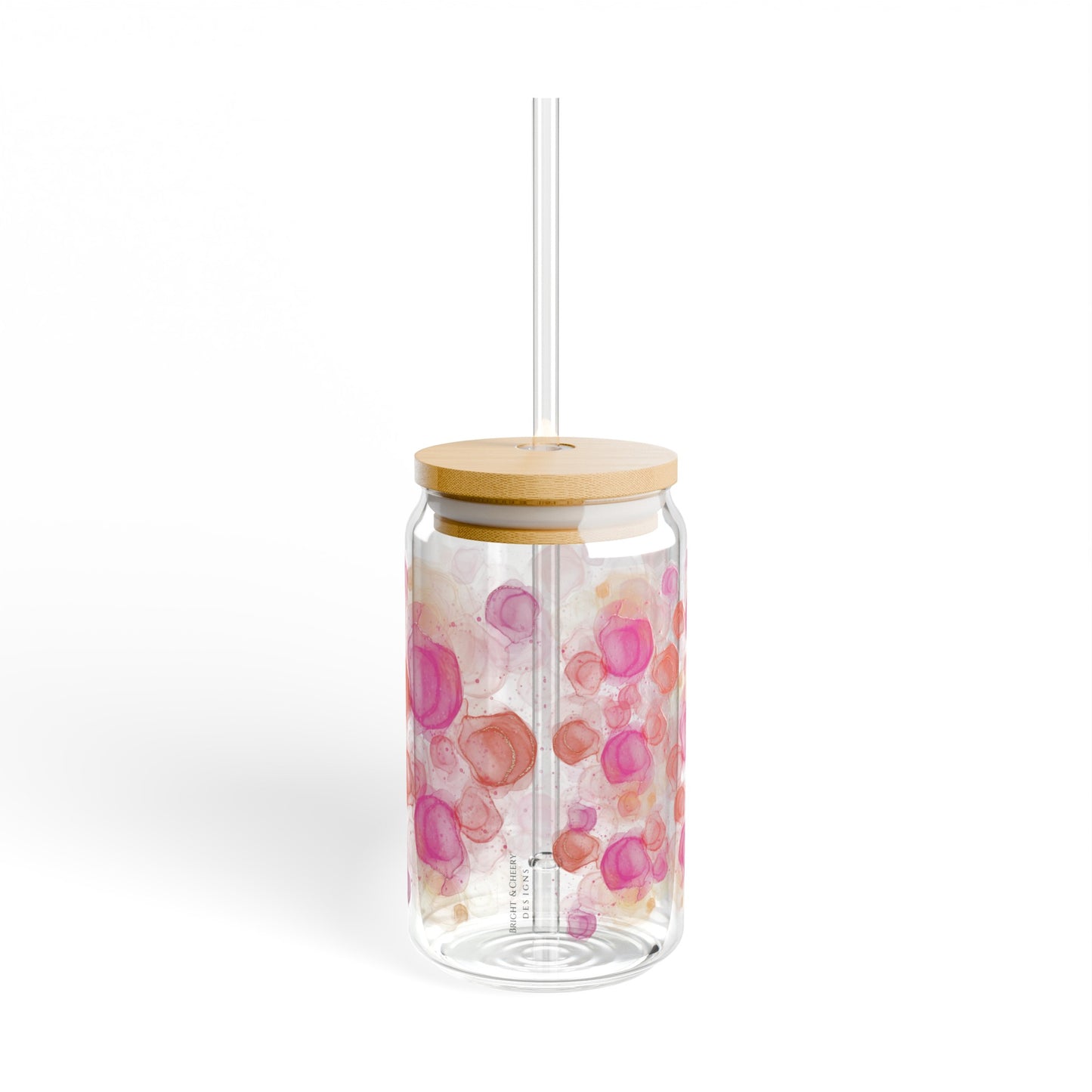 brushed circles sipper glass, 16 oz