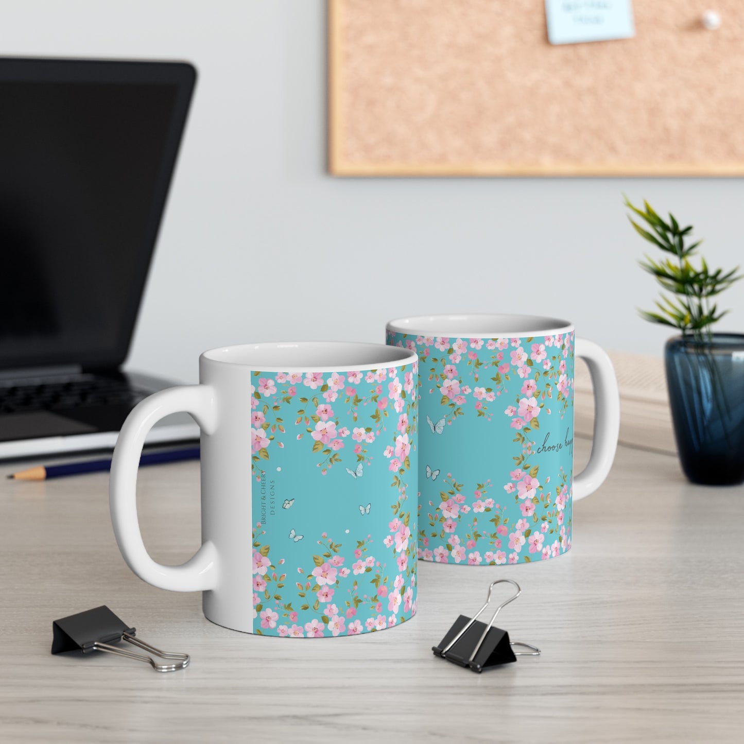 choose happy ceramic mug, 11 oz