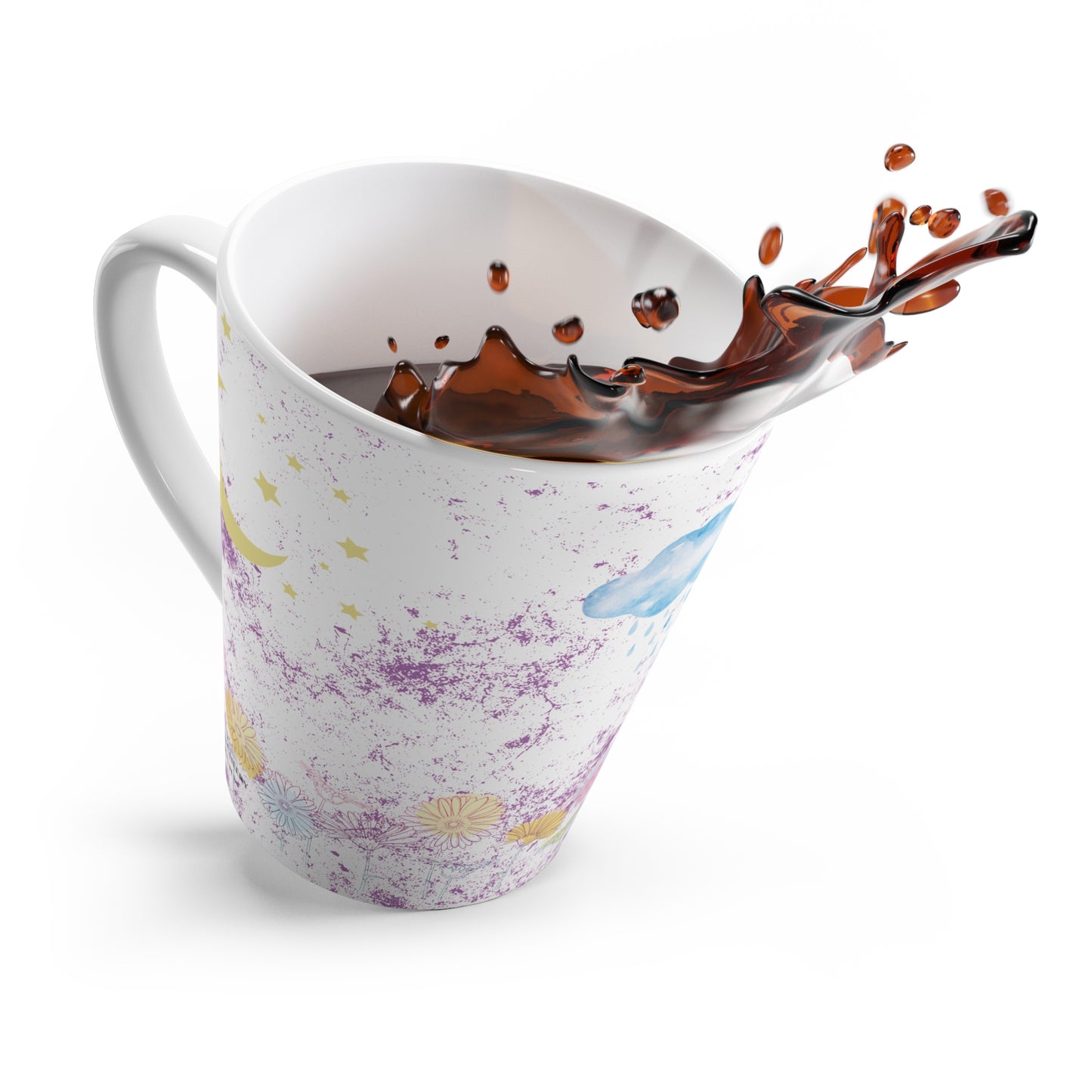 sun moon cloud latte mug, 12 oz