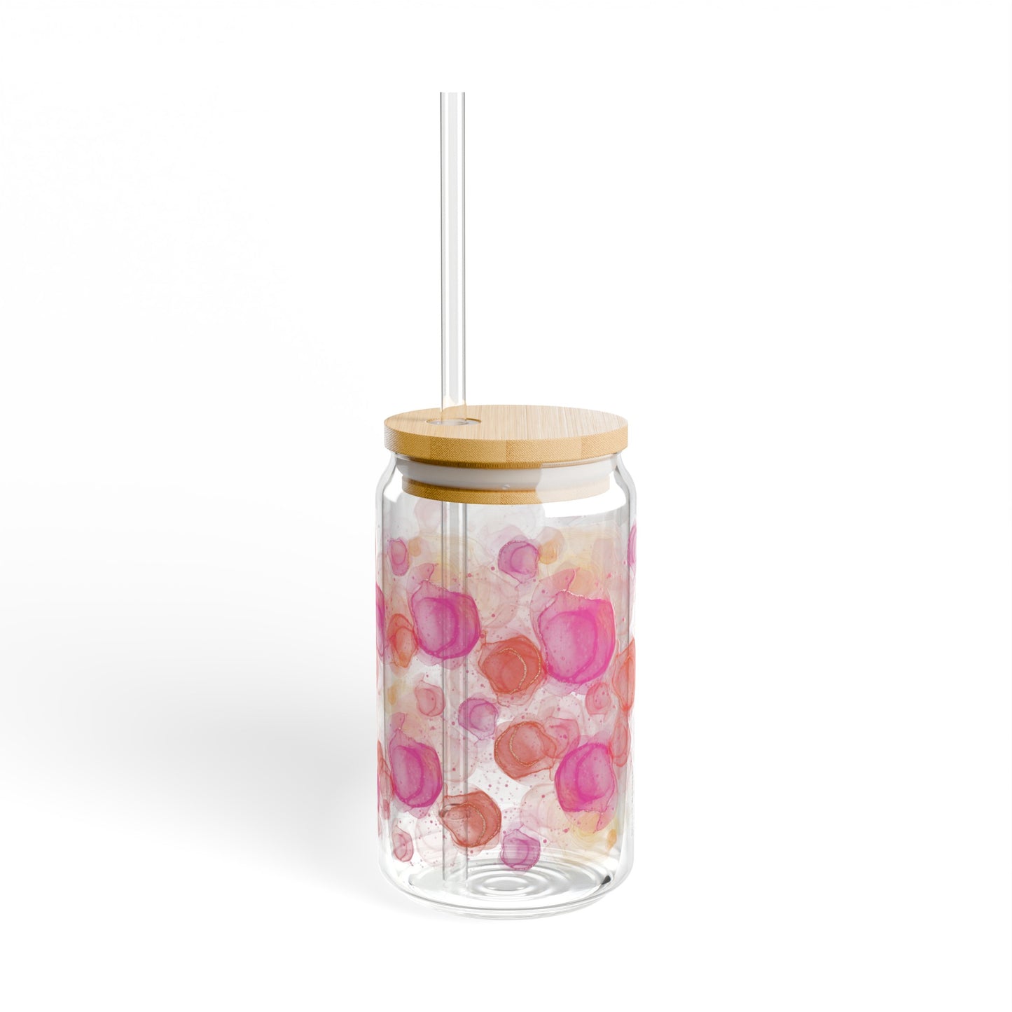 brushed circles sipper glass, 16 oz