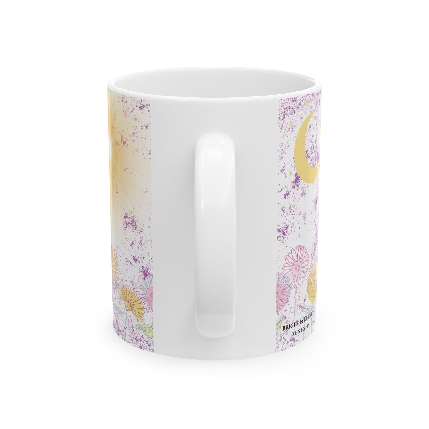 sun moon cloud ceramic mug, 11 oz