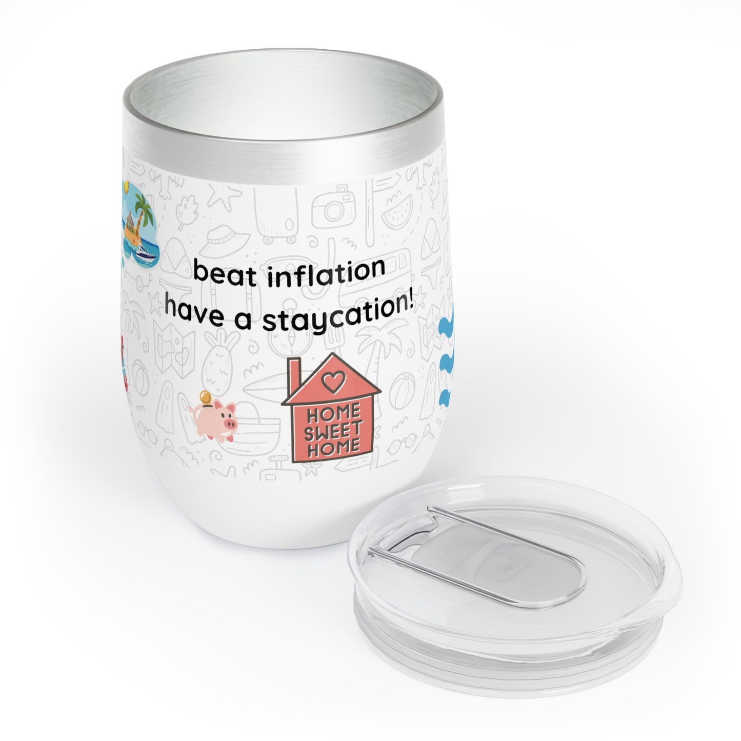 inflation staycation wine tumbler, 12 oz