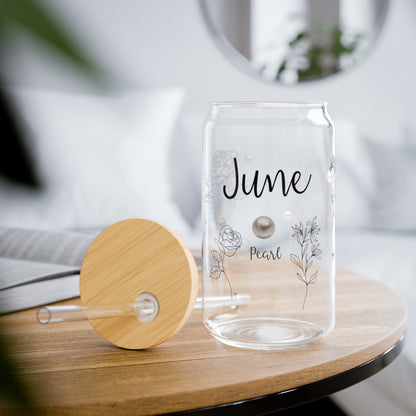 birth month 6 June sipper glass, 16 oz