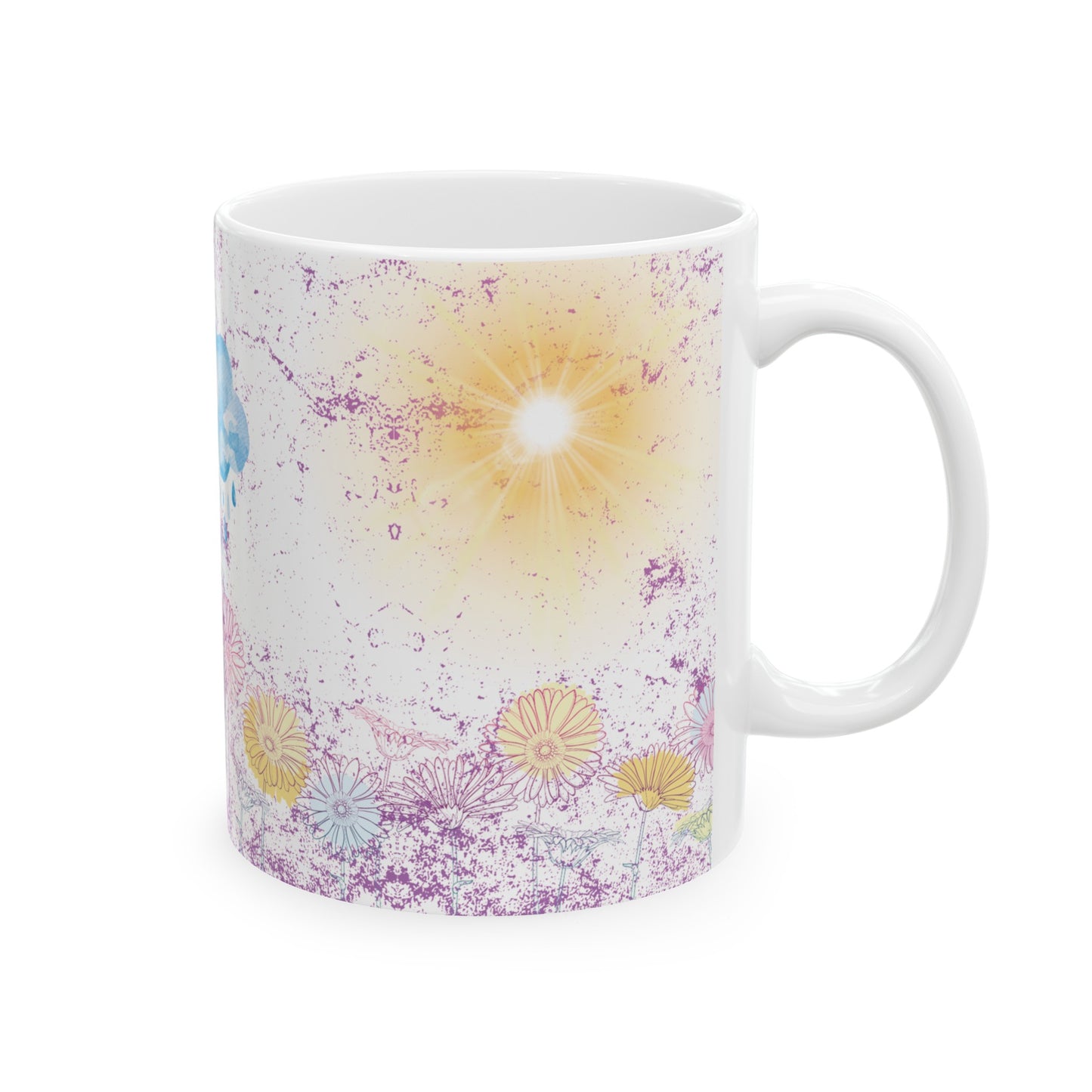 sun moon cloud ceramic mug, 11 oz