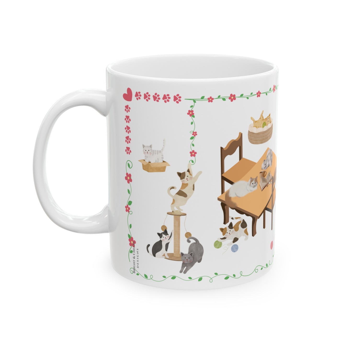 caffeinating cat mom ceramic mug, 11 oz