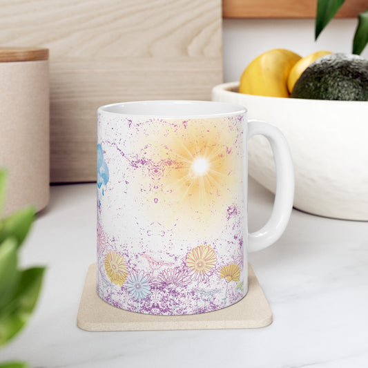 sun moon cloud ceramic mug, 11 oz