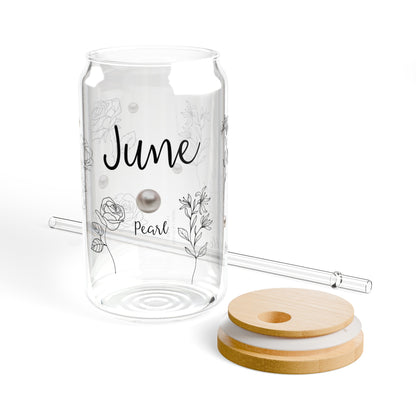 birth month 6 June sipper glass, 16 oz