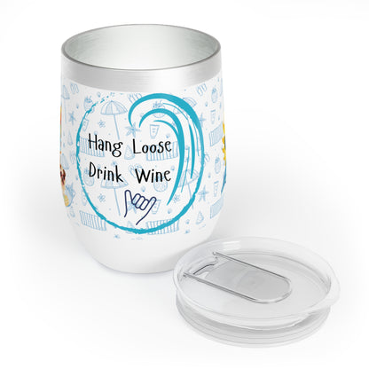 hang loose drink wine tumbler, 12 oz