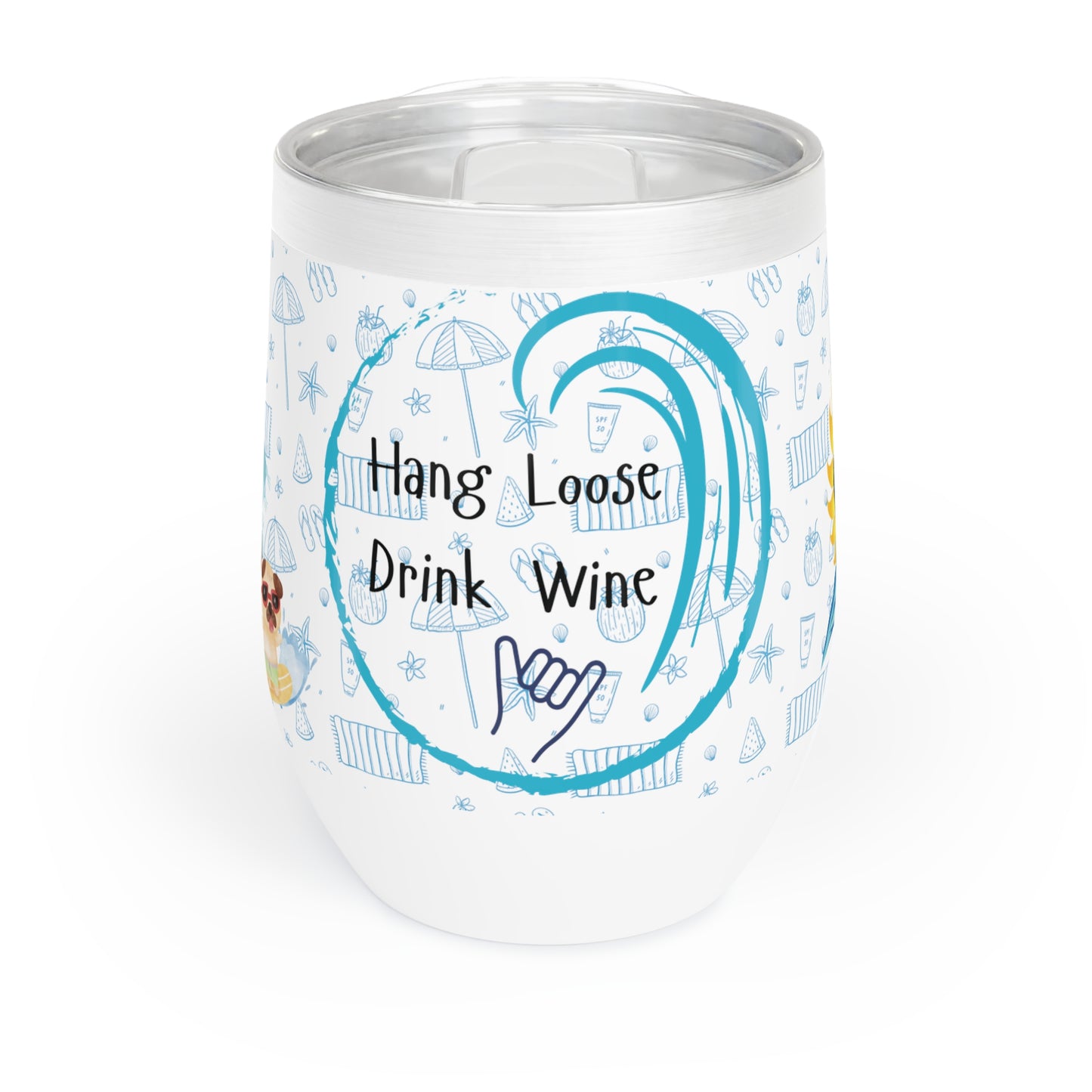 hang loose drink wine tumbler, 12 oz