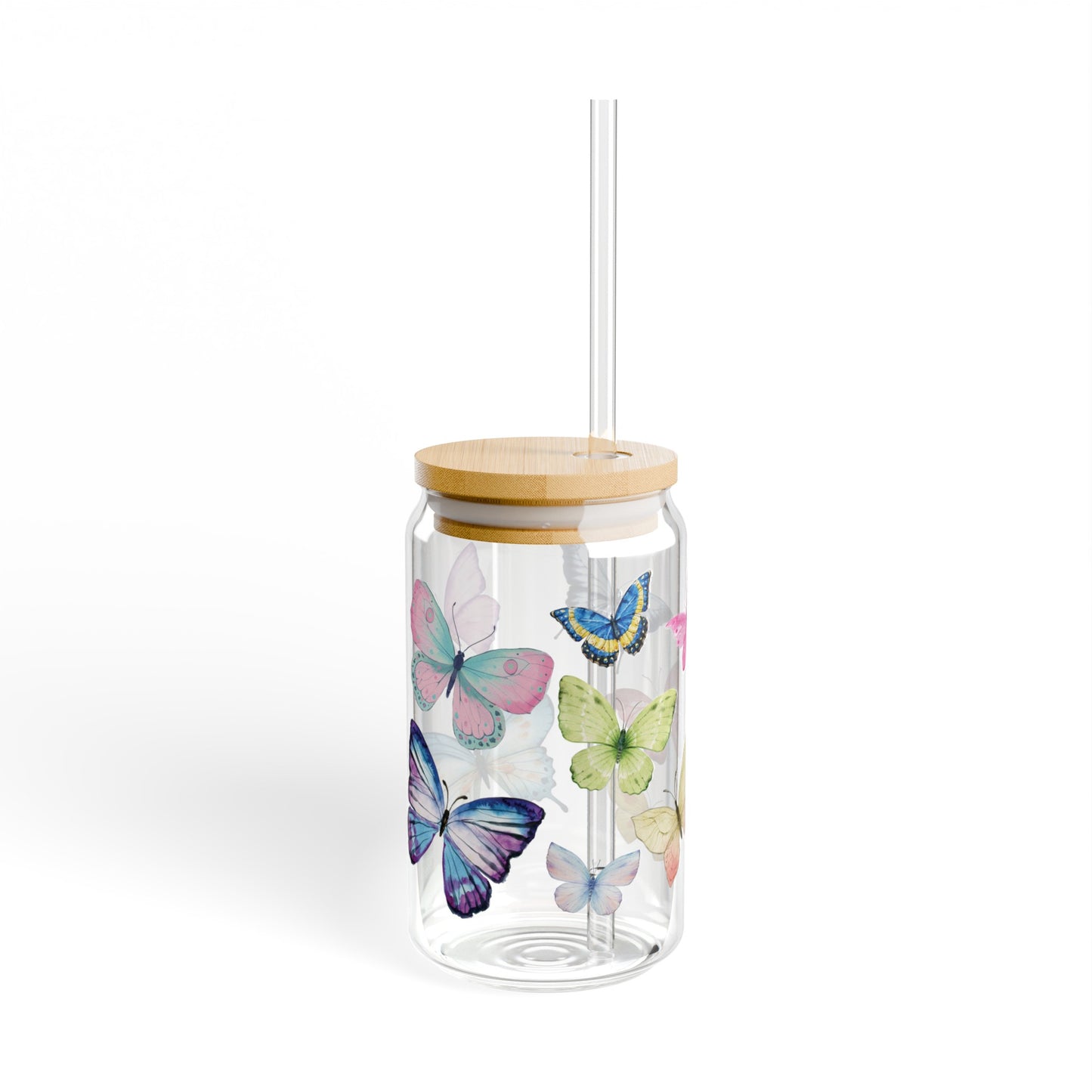 butterfly sipper glass, 16 oz