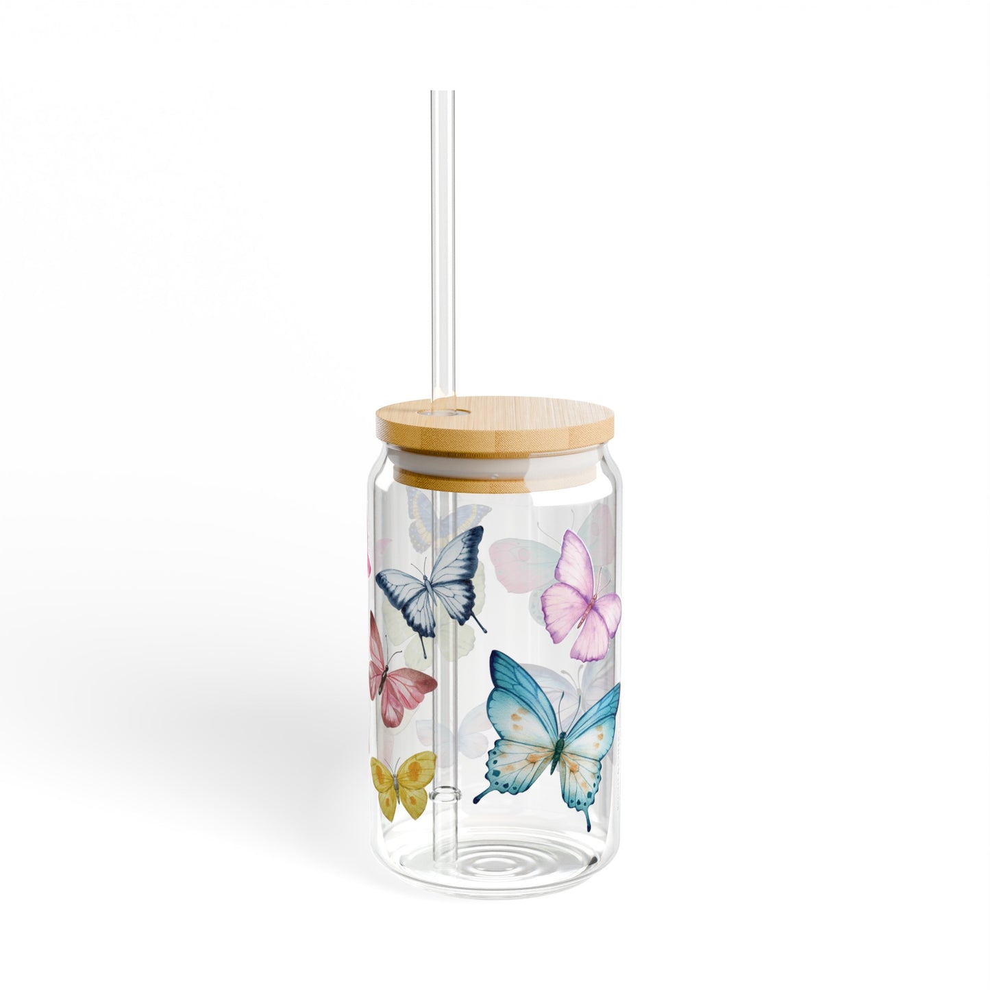 butterfly sipper glass, 16 oz