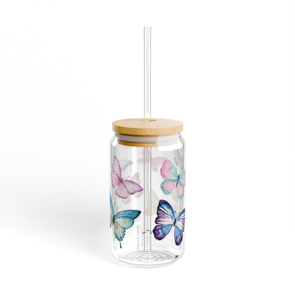 butterfly sipper glass, 16 oz