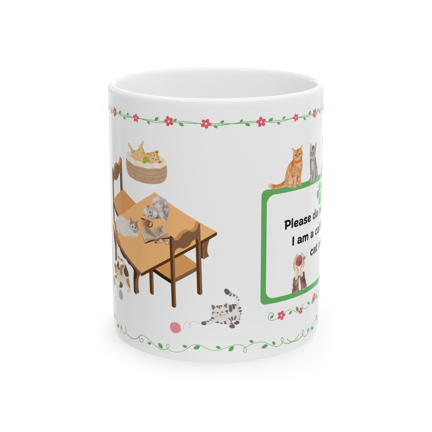 caffeinating cat mom ceramic mug, 11 oz