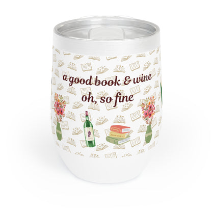 good book and wine tumbler, 12 oz