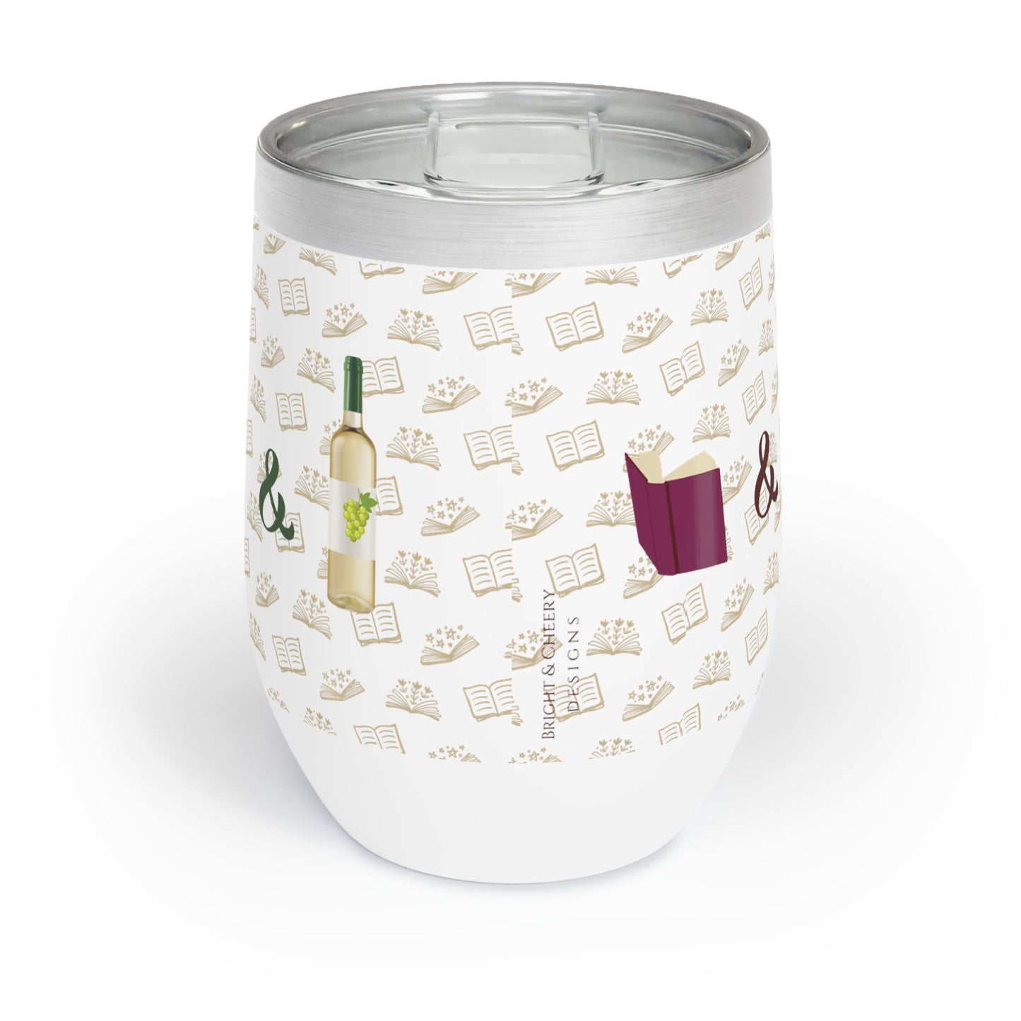 good book and wine tumbler, 12 oz